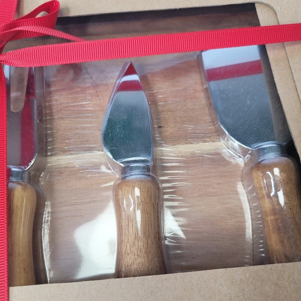 Bread & Butter‎ Acacia Wood Cheese Set Wine Charms & Chalkboard Charcuterie